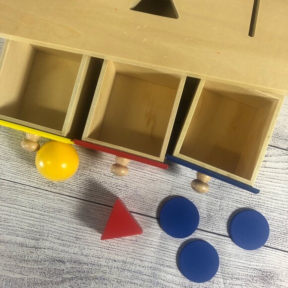 Wooden Montessori Style Box With Bins - Picture 2 of 6